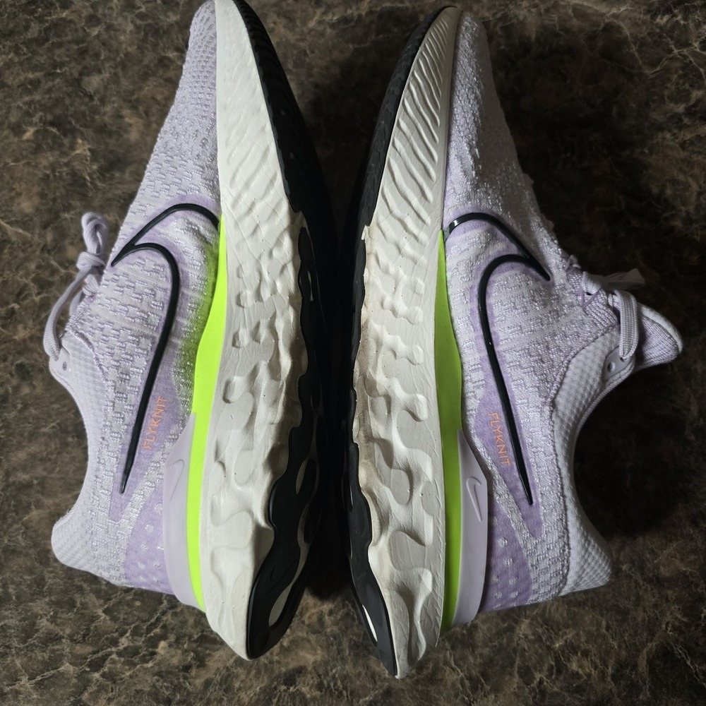 Nike React Infinity Run Flyknit 3 Barely Grape Ghost Green Mens DH5392-500 Sz 11 - Picture 6 of 8